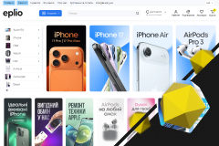 SEO promotion of an online store selling new and used Apple devices.